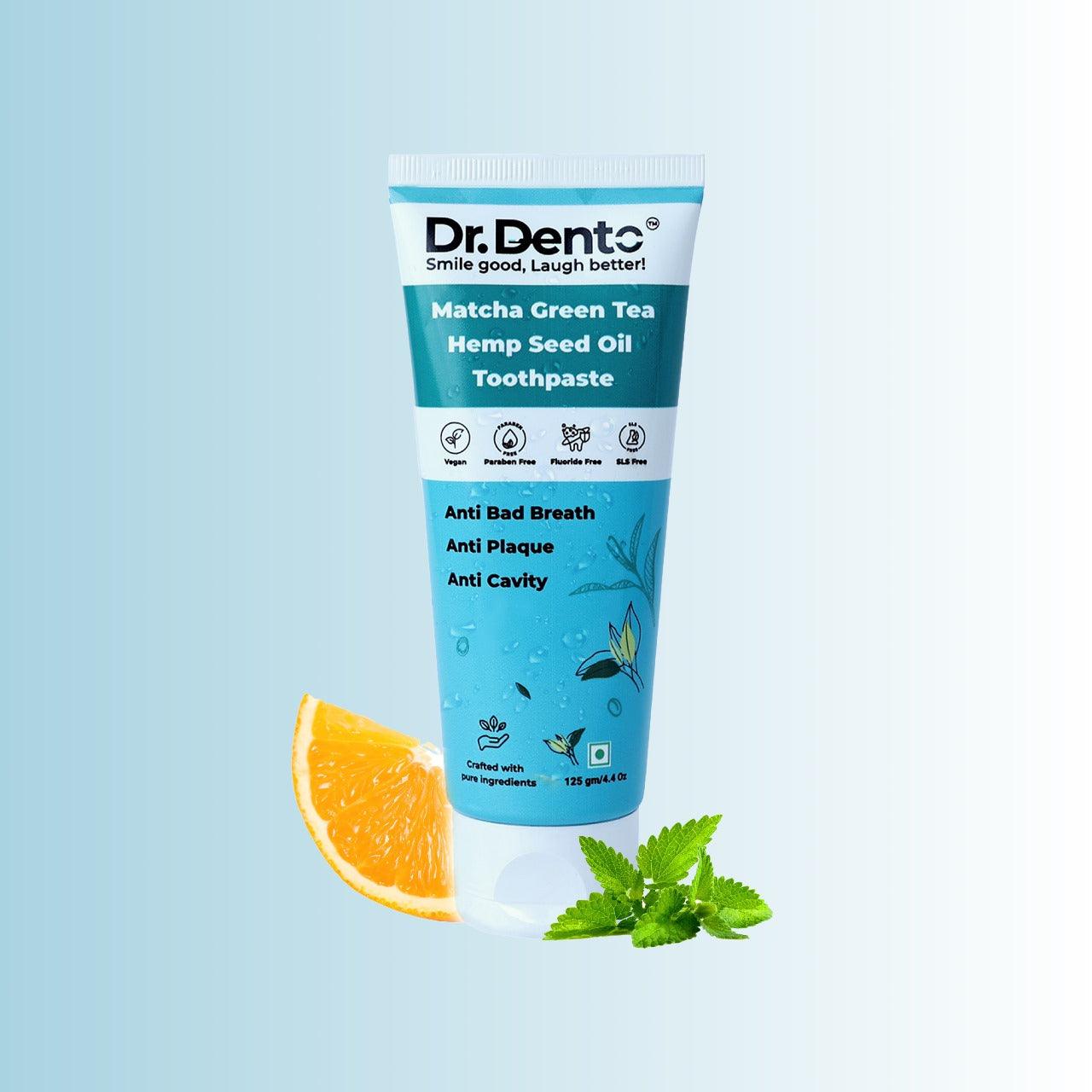 Matcha Green Tea Toothpaste(125gm) β Dr.Dento - The Oral Health Expert