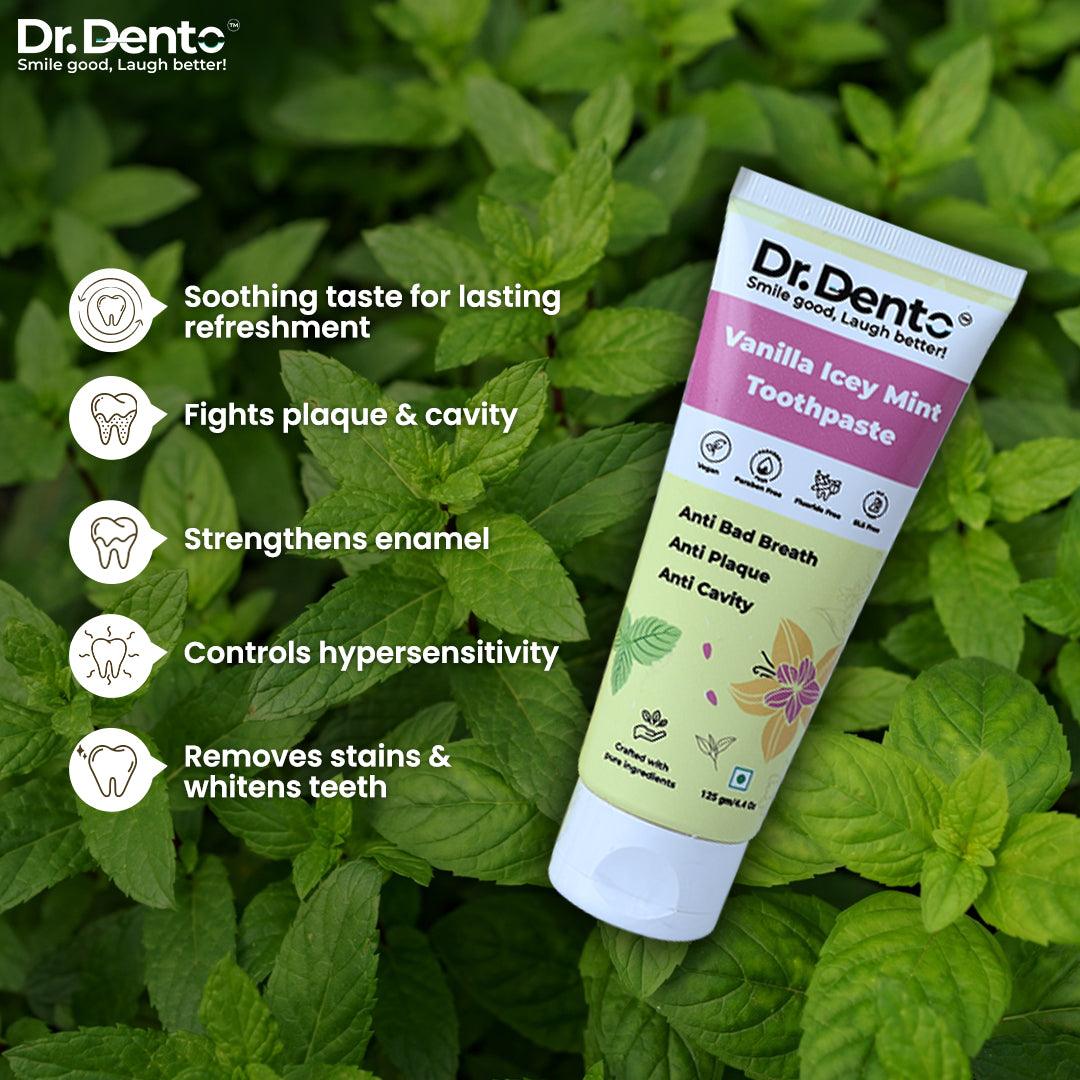 Vanilla Icey Mint Toothpaste - Dr.Dento - The Oral Health Expert