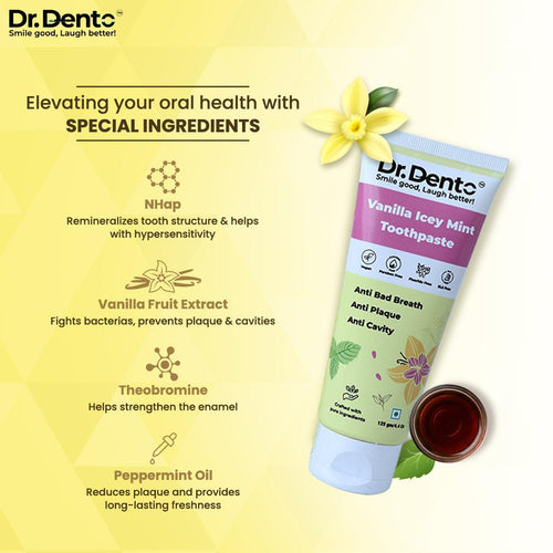 Vanilla Icey Mint Toothpaste - Dr.Dento - The Oral Health Expert