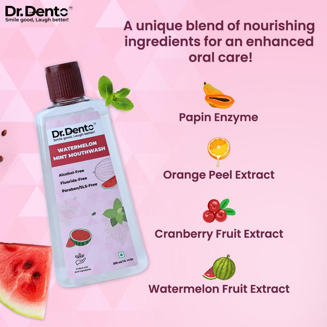 Watermelon Mint Mouthwash - Dr.Dento - The Oral Health Expert