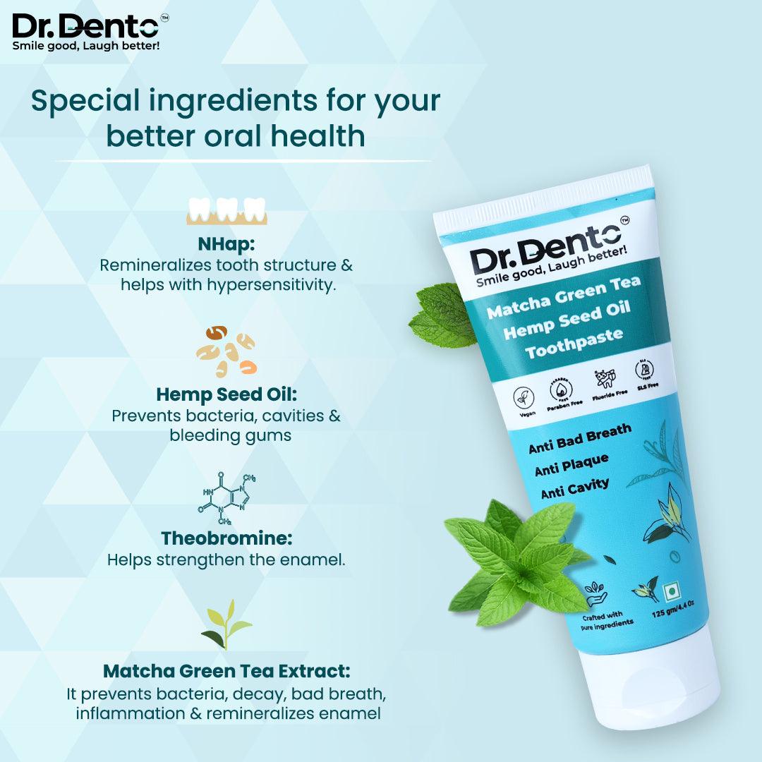 Matcha Green Tea Toothpaste(125gm) – Dr.Dento - The Oral Health Expert